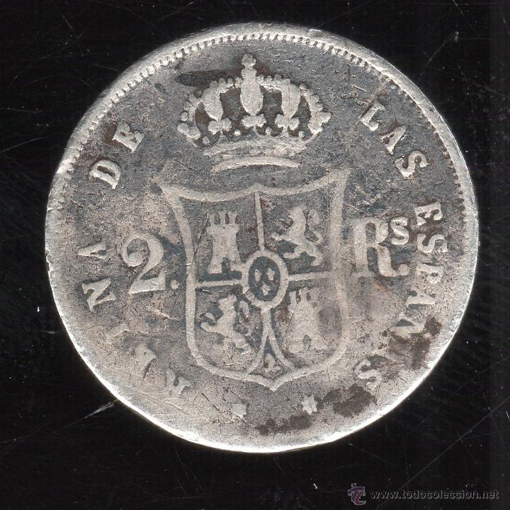 Monedas de Espa&ntilde;a: ISABEL II. 2 REALES. 1853. SEVILLA - Foto 2