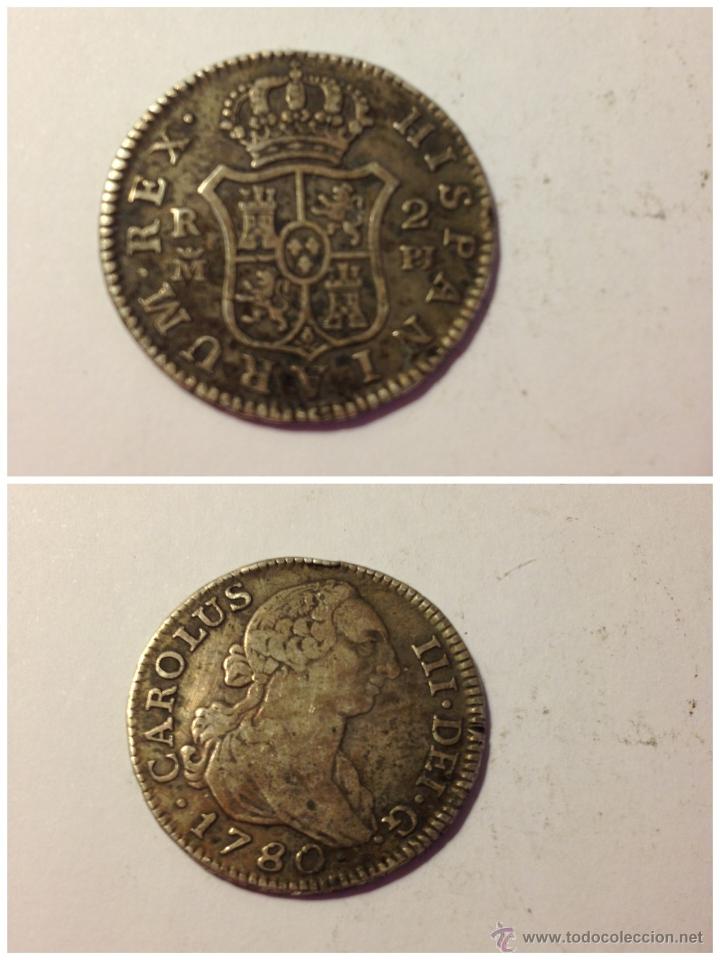 Monedas de Espa&ntilde;a: Moneda 1780 - 2 reales - Carlos III - Foto 1