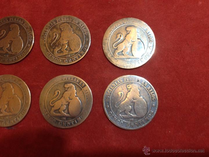 Monedas de Espa&ntilde;a: 6 MONEDAS DE 5 CINCO C&Eacute;NTIMOS - GOBIERNO PROVISIONAL - 1870 - RC/RC - Foto 3