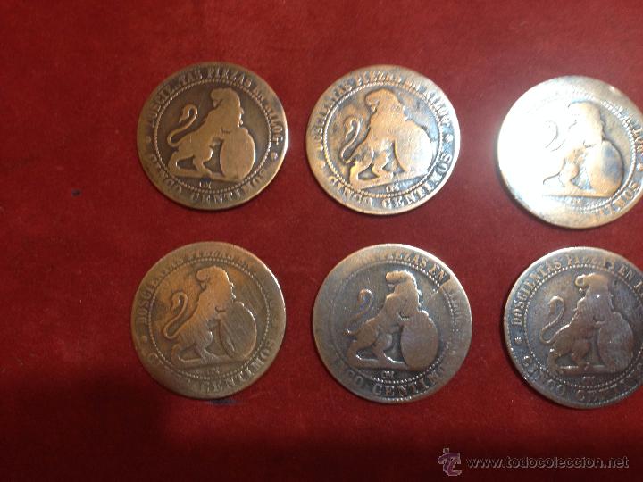 Monedas de Espa&ntilde;a: 6 MONEDAS DE 5 CINCO C&Eacute;NTIMOS - GOBIERNO PROVISIONAL - 1870 - RC/RC - Foto 4