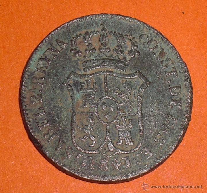 Monedas de Espa&ntilde;a: 3 cuartos 1841 Isabel 2. - Foto 2