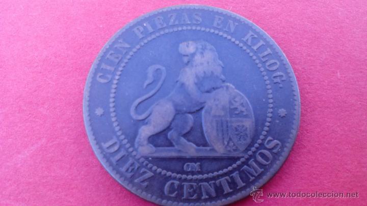 Monedas de Espa&ntilde;a: DIEZ CENTIMOS DE 1870, M.B.C - Foto 1