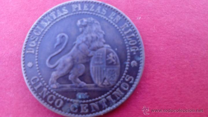 Monedas de Espa&ntilde;a: CINCO CENTIMOS DE 1870, M.B.C - Foto 1
