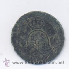 Monedas de Espa&ntilde;a: ISABEL II- 1/2 CENTIMO DE ESCUDO-1868-SEGOVIA - Foto 2