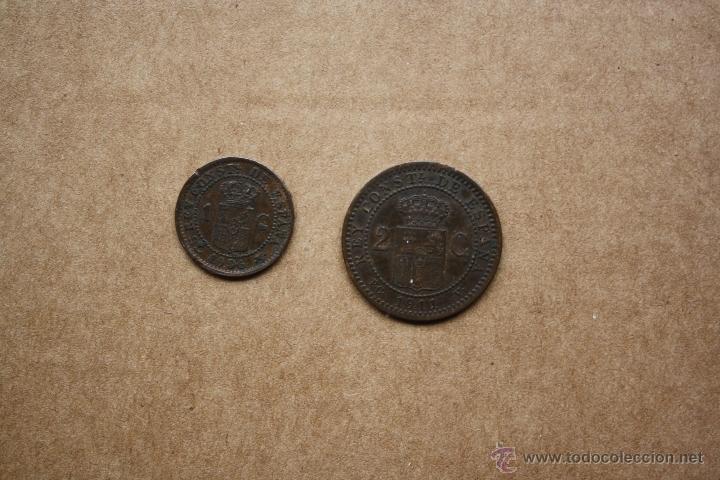 Monedas de Espa&ntilde;a: ALFONSO XIII, 1 y 2 centimos de 1906 y 1911. - Foto 1