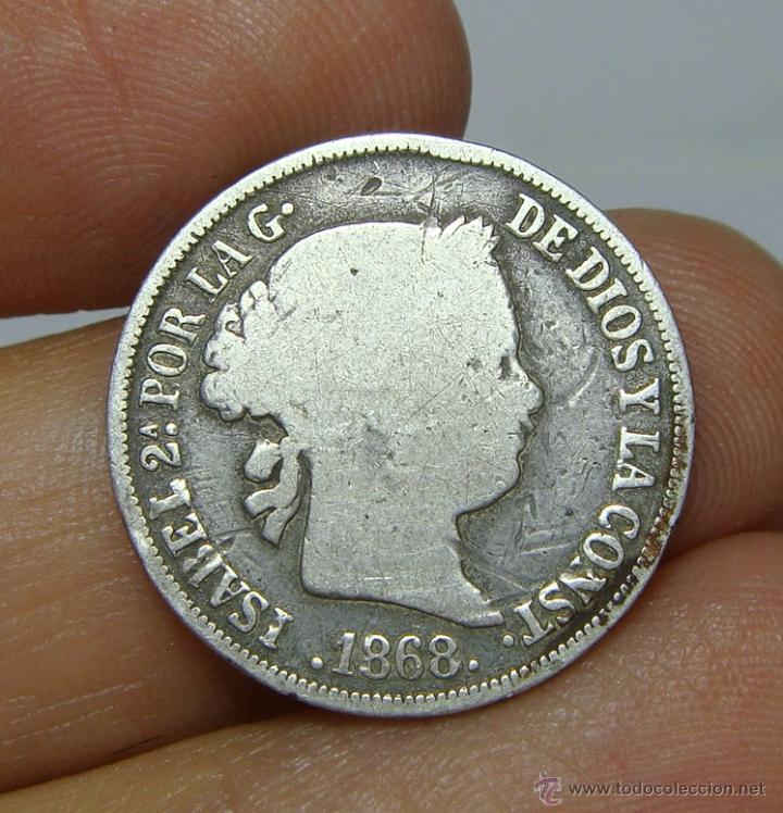 Monedas de Espa&ntilde;a: 10 C&eacute;ntimos de Peso. Plata. Manila - 1868 - Foto 1