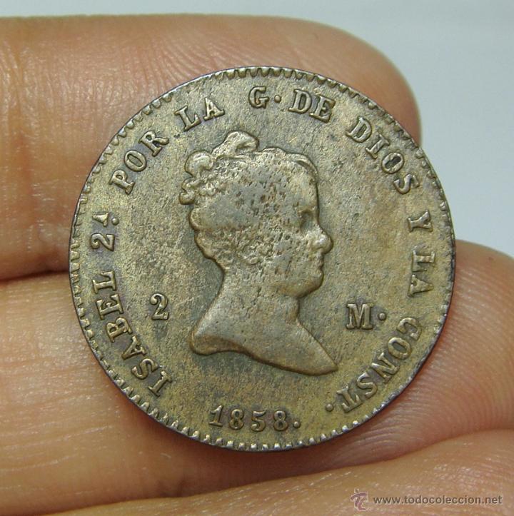 Monedas de Espa&ntilde;a: 2 Maraved&iacute;s. Isabel II. Barcelona - 1858 - Foto 1