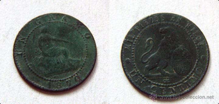 Monedas de Espa&ntilde;a: MONEDA DE 1 CENTIMO DE 1870 DEL GOBIERNO PROVISIONAL - Foto 1