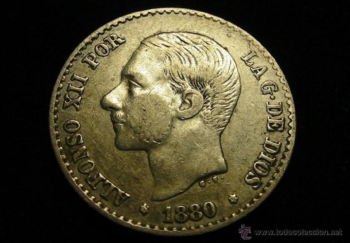 Monedas de Espa&ntilde;a: MONEDA DE PLATA DE 50 CENTIMOS ALFONSO XIII DE 1880 - Foto 1