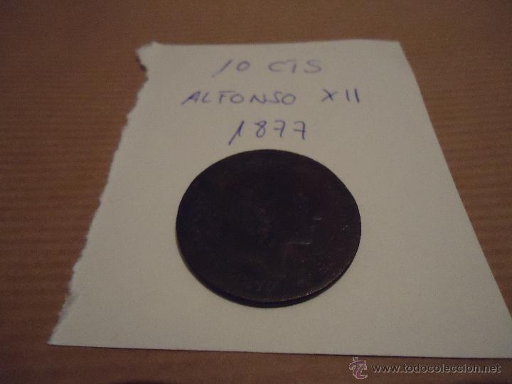 Monedas de Espa&ntilde;a: MONEDA DE ALFONSO XII, 10 CENTIMOS. A&Ntilde;O 1877 - Foto 1