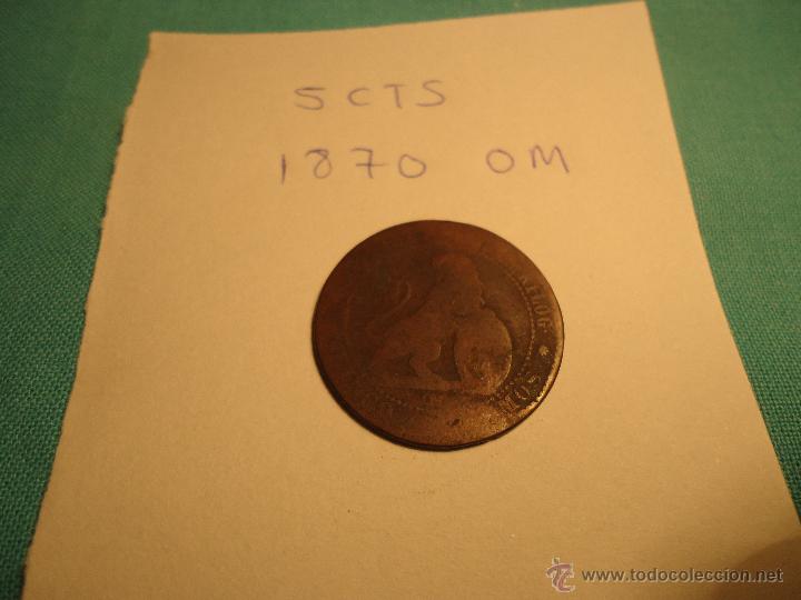 Monedas de Espa&ntilde;a: MONEDA DE 5 CTS A&Ntilde;O 1870 OM - Foto 1