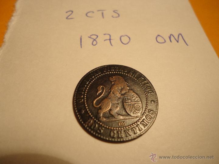 Monedas de Espa&ntilde;a: MONEDA DE 2 CTS A&Ntilde;O 1870 OM - Foto 1