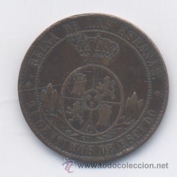 Monedas de Espa&ntilde;a: ISABEL II- 2,1/2 CENTIMO DE ESCUDO- 1868-BARCELONA - Foto 2