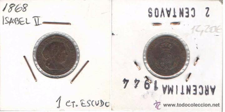 Monedas de Espa&ntilde;a: MONEDA DE ESPA&Ntilde;A, 1868, 1 CENTIMO DE ESCUDO (LOTE 46) - Foto 1