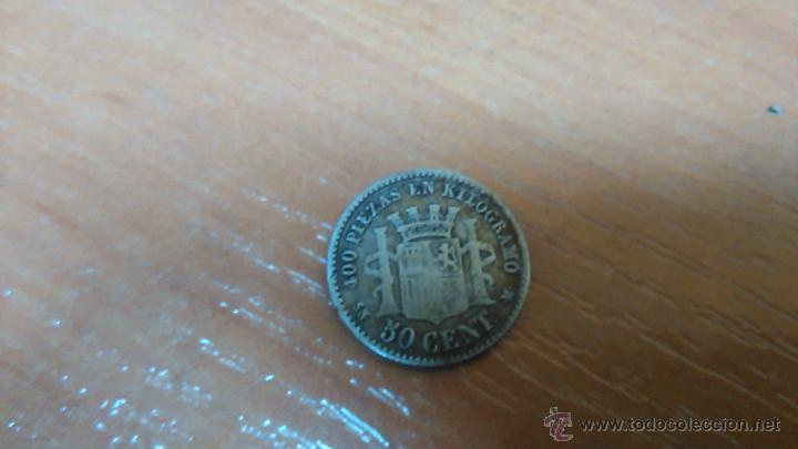 Monedas de Espa&ntilde;a: MONEDA DE 50 C&Eacute;NTIMOS -- A&Ntilde;O 1869 - Foto 2