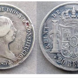 Rarísimos 20 reales de Isabel ll 1852 plata muy rara