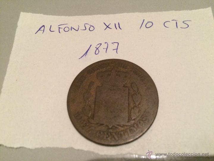 Monedas de Espa&ntilde;a: MONEDA DE ALFONSO XII, 10 CENTIMOS. A&Ntilde;O 1877 - Foto 1