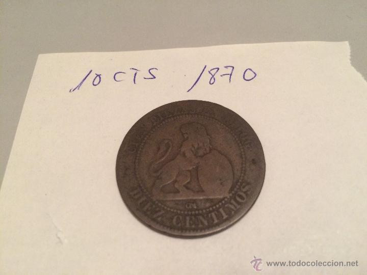 Monedas de Espa&ntilde;a: MONEDA DE 10 CENTIMOS GOBIERNO PROVISIONAL 1870 - Foto 1