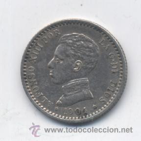 Monedas de Espa&ntilde;a: ALFONSO XIII- 50 CENTIMOS-1904*1-0-PCV-EBC+ - Foto 1