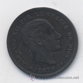 Monedas de Espa&ntilde;a: ALFONSO XII- 5 CENTIMOS-1879-OM-SC- - Foto 1