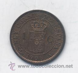 Monedas de Espa&ntilde;a: ALFONSO XIII- 1 CENTIMO-1906*06-SLV-SC - Foto 2