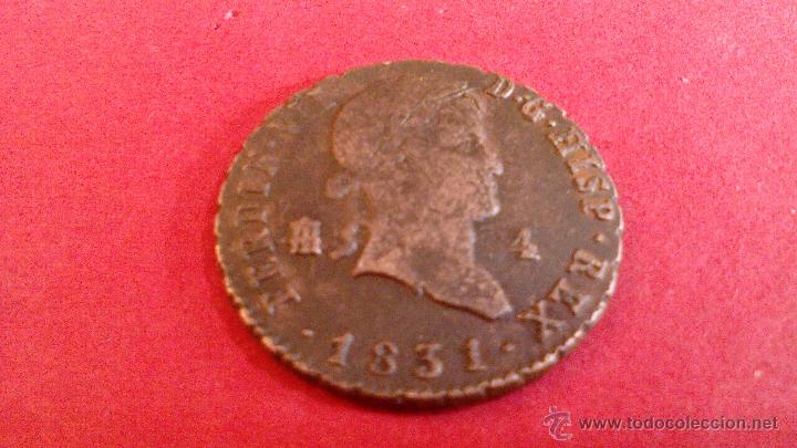Monedas de Espa&ntilde;a: FERNANDO VII 1831, 4 MARAVEDIS DE SEGOVIA - Foto 1