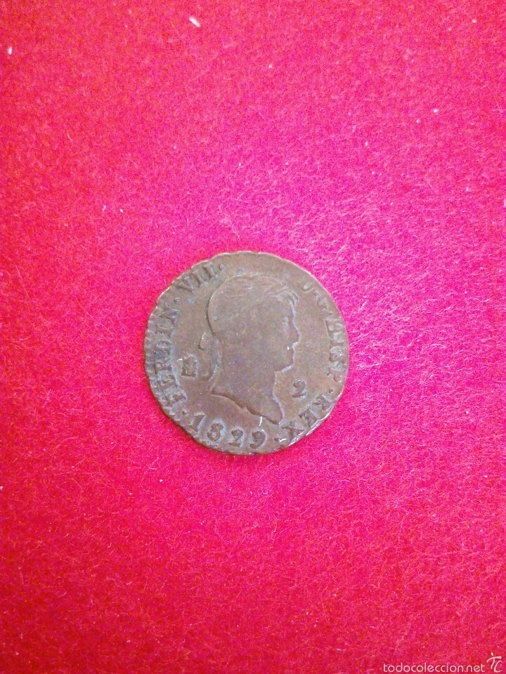 Monedas de Espa&ntilde;a: FERNANDO VII 2 MARAVEDI 1829 SEGOVIA - Foto 1
