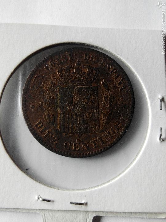 Monedas de Espa&ntilde;a: Moneda ALFONSO XII-10 CENTIMOS 1879.cobre - Foto 2