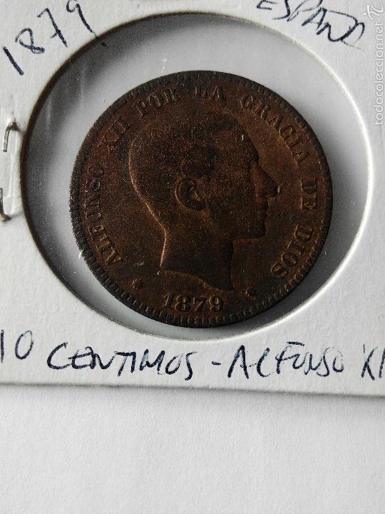 Monedas de Espa&ntilde;a: Moneda ALFONSO XII-10 CENTIMOS 1879.cobre - Foto 1