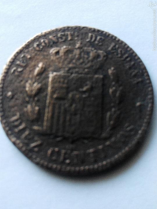 Monedas de Espa&ntilde;a: Moneda. Espa&ntilde;a . 10 Centimos. Alfonso XII. 1877 - Foto 2