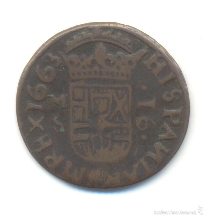 Monedas de Espa&ntilde;a: AB- BONITOS 16 MARAVEDIS 1663 MADRID FELIPE IV - Foto 2