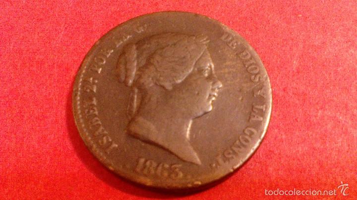Monedas de Espa&ntilde;a: ISABEL II, 25 CENTIMOS DE REAL, 1863 SEGOVIA - Foto 1