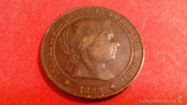 Monedas de Espa&ntilde;a: ISABEL II, 2 y 1/2 CENTIMOS DE ESCUDO, 1868 SEVILLA - Foto 1