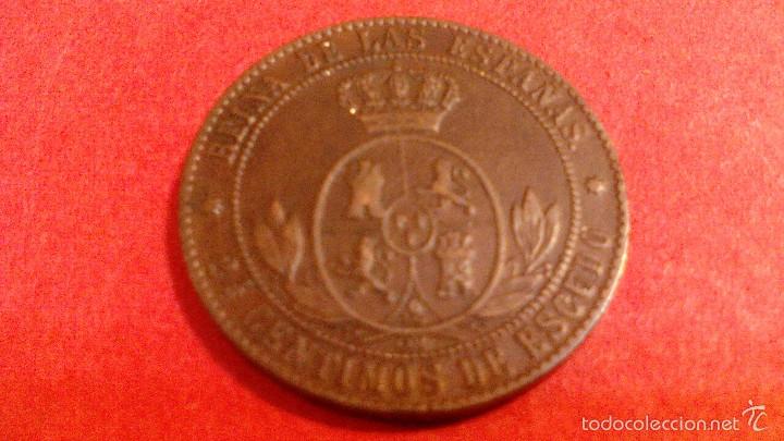 Monedas de Espa&ntilde;a: ISABEL II, 2 y 1/2 CENTIMOS DE ESCUDO, 1868 SEVILLA - Foto 2