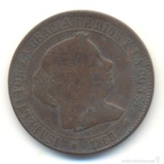 Monedas de España: AB- CINCO CÉNTIMOS DE ESCUDO 1868 BARCELONA ISABEL II. Lote 55930452