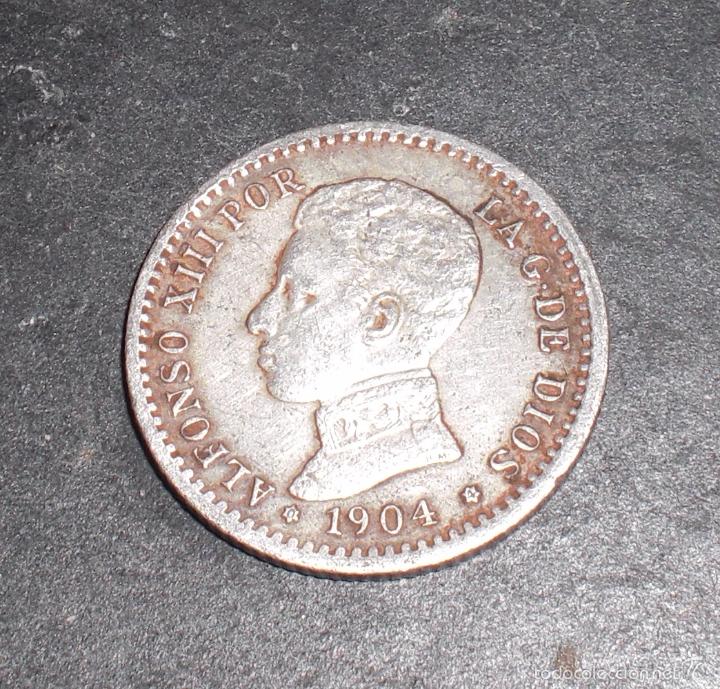 Coins of Spain: 50 centimos Alfonso XIII 1904 04 plata