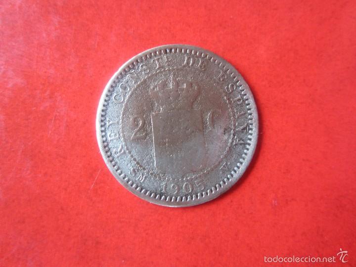Monedas de Espa&ntilde;a: 2 c&eacute;ntimos de Alfonso XIII. 1905 SMV. #ce - Foto 2