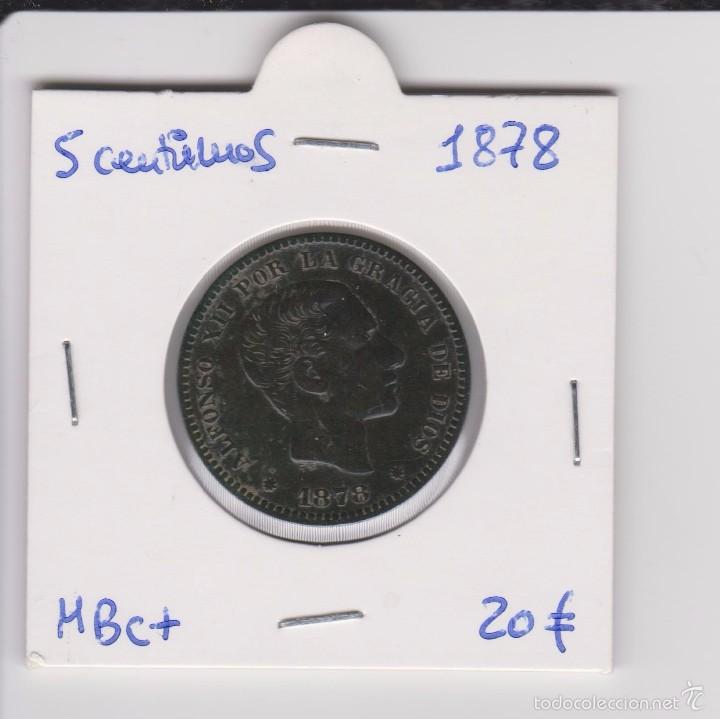 Monedas de Espa&ntilde;a: 5 centimos 1878 MBC+ Alfonso XII - Foto 1