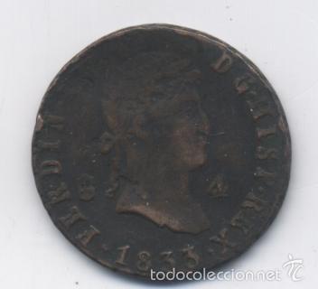 Monedas de Espa&ntilde;a: FERNANDO VII- 4 MARAVEDIS- 1833- SEGOVIA - Foto 1