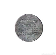 Monedas de España: MEDALLA DE PLATA MONETIFORME DE MÓDULO 2 REALES, ACLAMACIÓN COMO REINA ISABEL II. AÑO: 1833 MBC. Lote 57059999