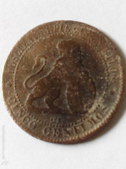 Monedas de Espa&ntilde;a: MONEDA ESPA&Ntilde;A 5 CENTIMOS 1870-GOBIERNO PROVISIONAL.MBC - Foto 2