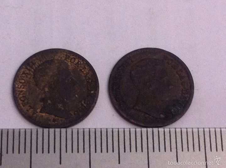 Monedas de Espa&ntilde;a: 2 monedas de 1 c&eacute;ntimo Alfonso XIII 1906 - Foto 2