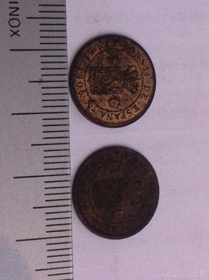 Monedas de Espa&ntilde;a: 2 monedas de 1 c&eacute;ntimo Alfonso XIII 1906 - Foto 3