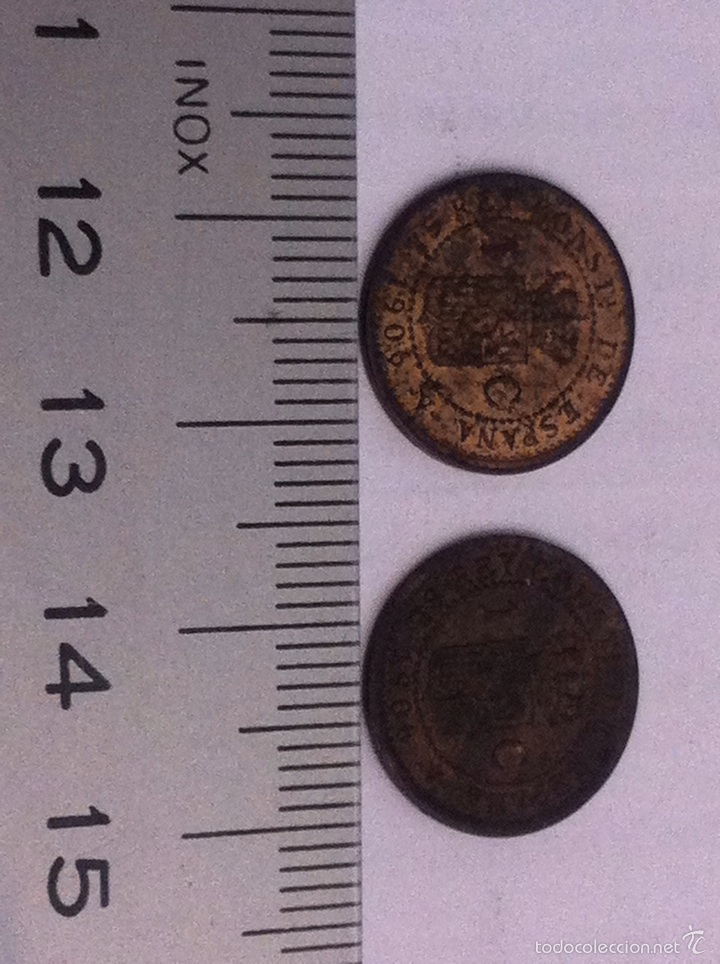 Monedas de Espa&ntilde;a: 2 monedas de 1 c&eacute;ntimo Alfonso XIII 1906 - Foto 4