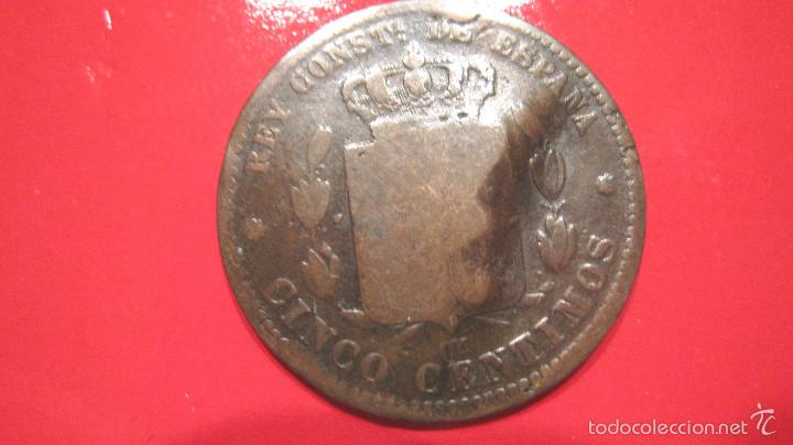 Monedas de Espa&ntilde;a: MONEDA 5 CENTIMOS DE ALFONSO XII. CON DEFECTO - Foto 2