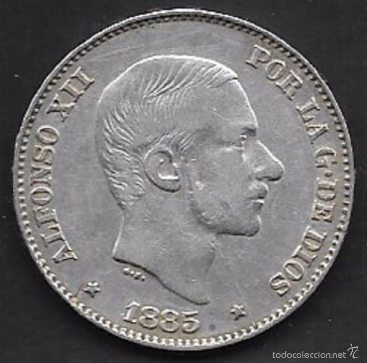 Monedas de Espa&ntilde;a: 1885. ALFONSO XII. 50 CENTAVOS PLATA - Foto 1
