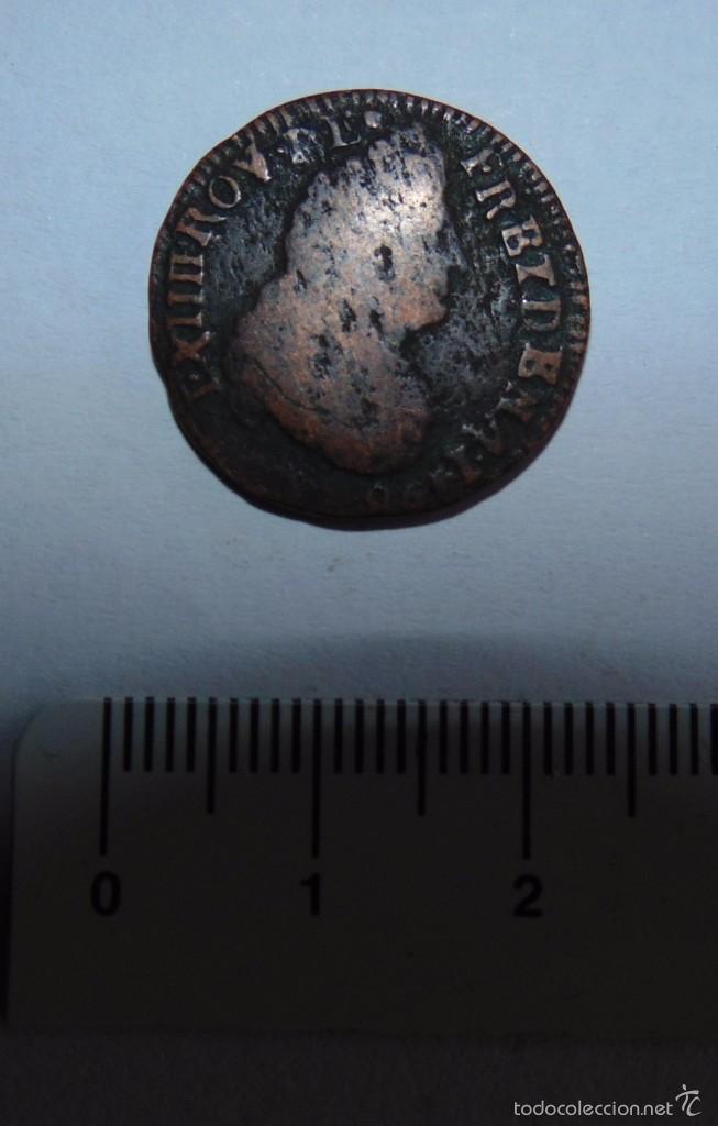 Monedas de Espa&ntilde;a: 1 liard Luis XIV, - Foto 2