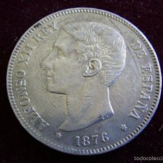 Monedas de España: ESPAÑA 5 PESETAS 1876 ESTRELLAS 18 76 DEM ALFONSO XII. Lote 57625006