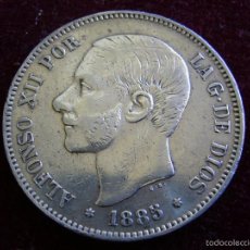 Monedas de España: ESPAÑA 5 PESETAS 1885 ESTRELLAS 18 87 MSM ALFONSO XII. Lote 57625113