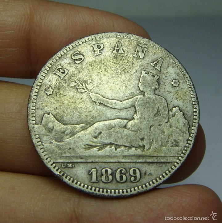 Monedas de Espa&ntilde;a: 2 Pesetas. Plata. Gobierno Provisional. 1869 - Foto 1